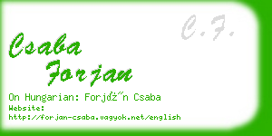 csaba forjan business card